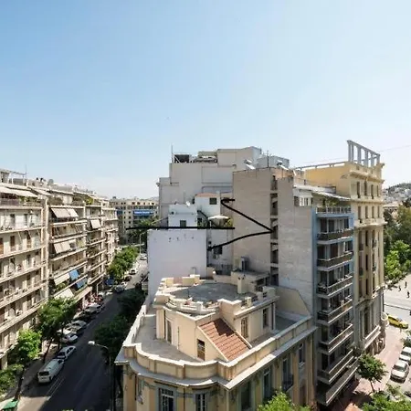 Charming Green Studio Across The National Museum Athen Exterior foto